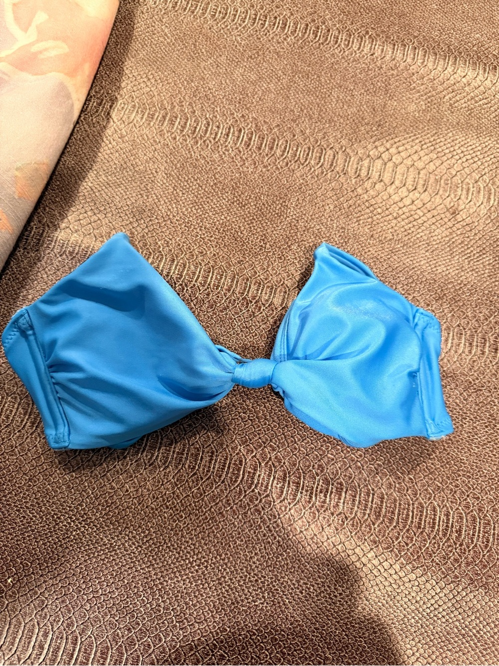 wild fable Bright Blue Twist-Front Kids Swim Top
